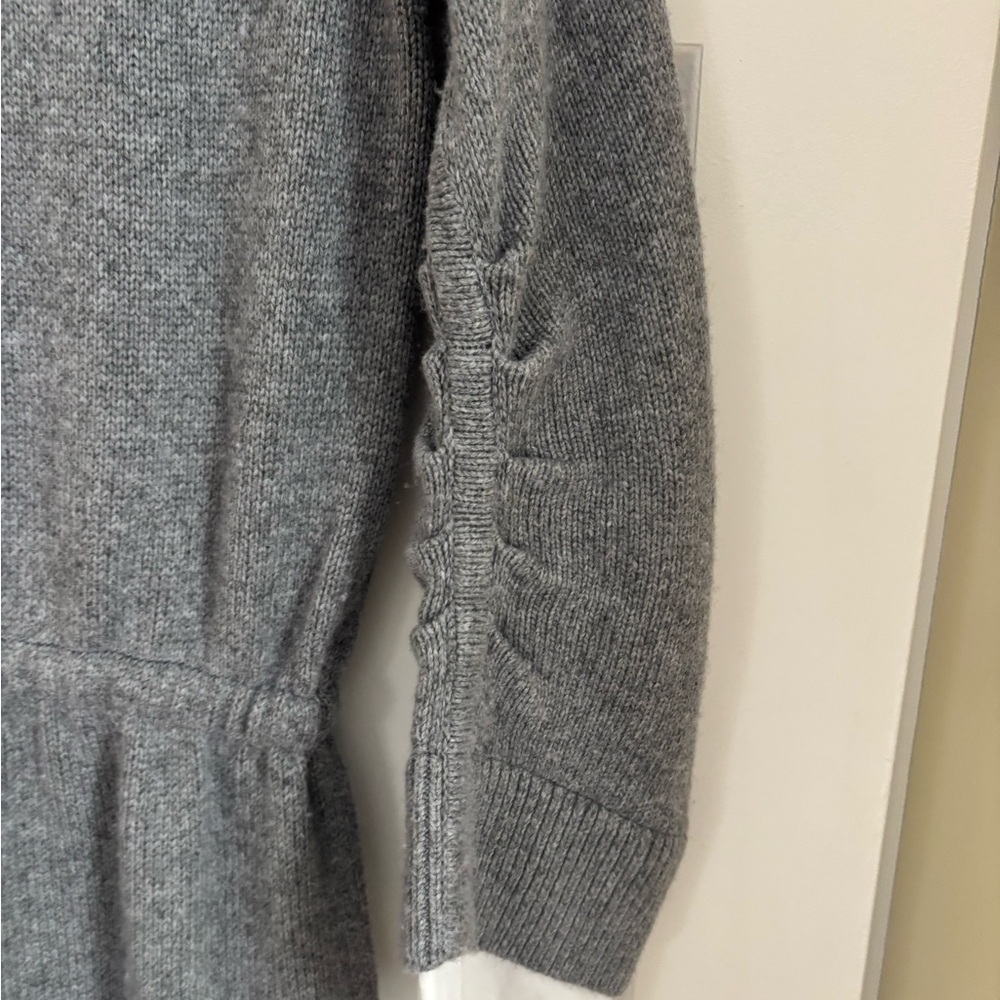 cinq a sept Gray Knit Sweater Dress with White Collar & Cuffs - Picture 11 of 14